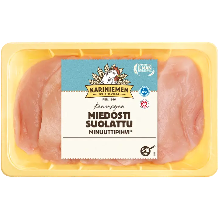 Kariniemen Kananpojan Minuuttipihvi miedosti suolattu 760 g