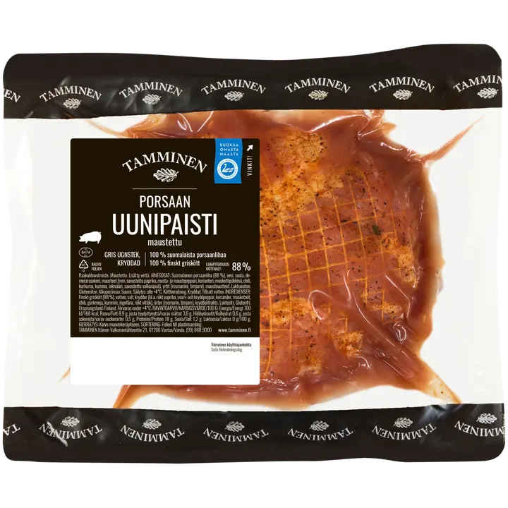 Tamminen porsaan uunipaisti maustettu n1,2kg