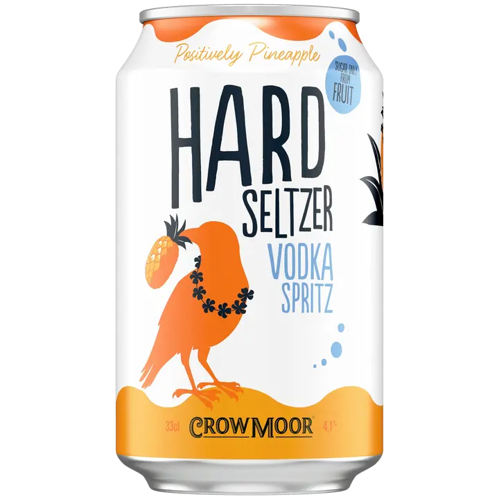 Crowmoor Vodka Spritz Positively Pineapple maustettu alkoholijuoma 4,1 % tölkki 0,33 L