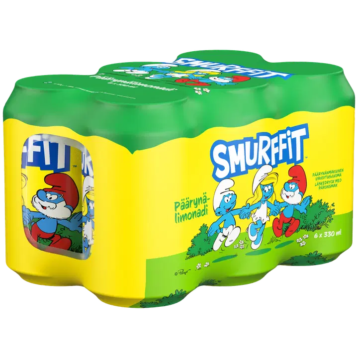 6-pack Smurffit Päärynälimonadi virvoitusjuoma tölkki 0,33 L