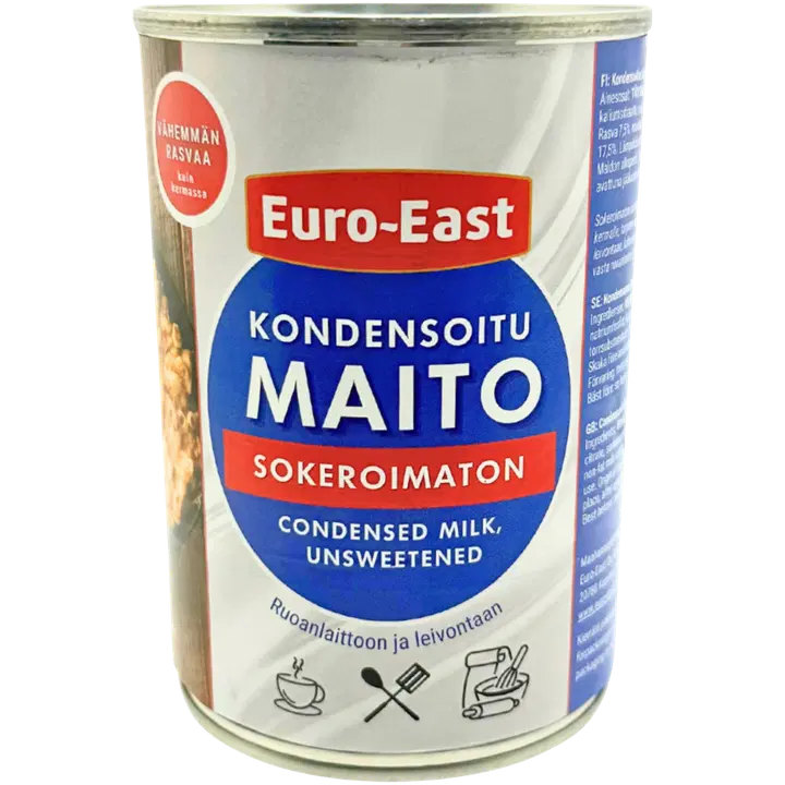 Euro-East Kondensoitu täysmaito, sokeroimaton 410g