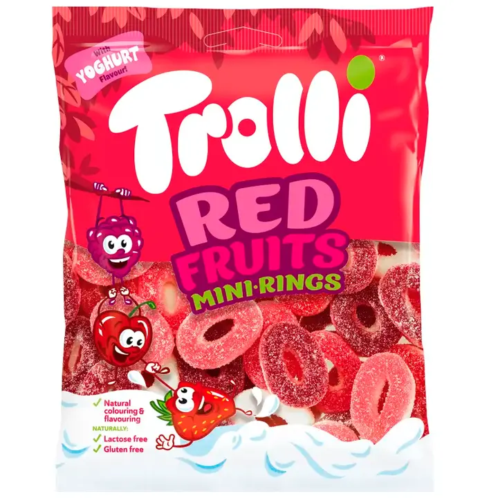 Trolli Red Fruit Minirings kummikommid 100g