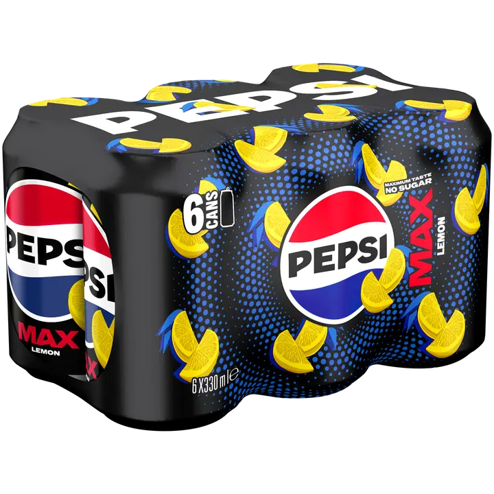 6 x Pepsi Max Lemon virvoitusjuoma 0,33 l