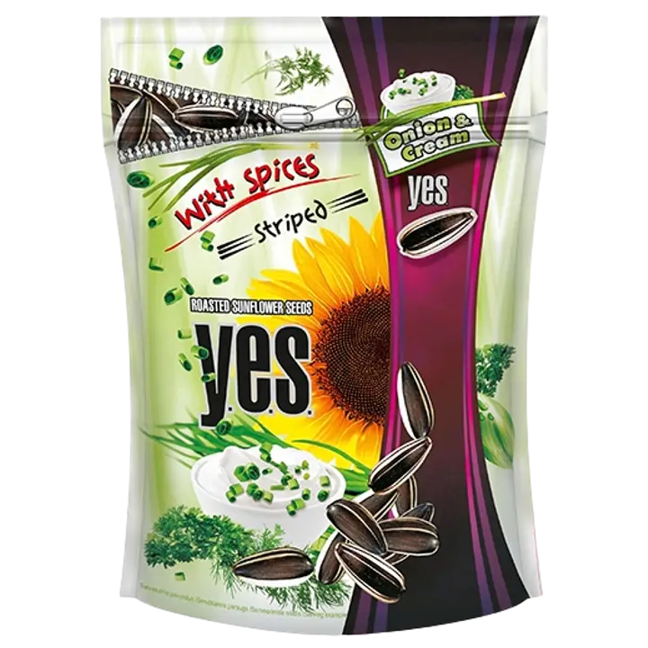 YES koore-sibulamaitselised triibulised päevalilleseemned