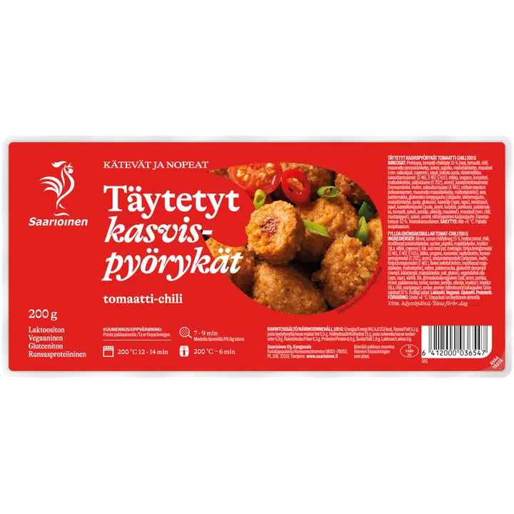 Saarioinen Täytetyt kasvispyörykät tomaatti-chili 200g