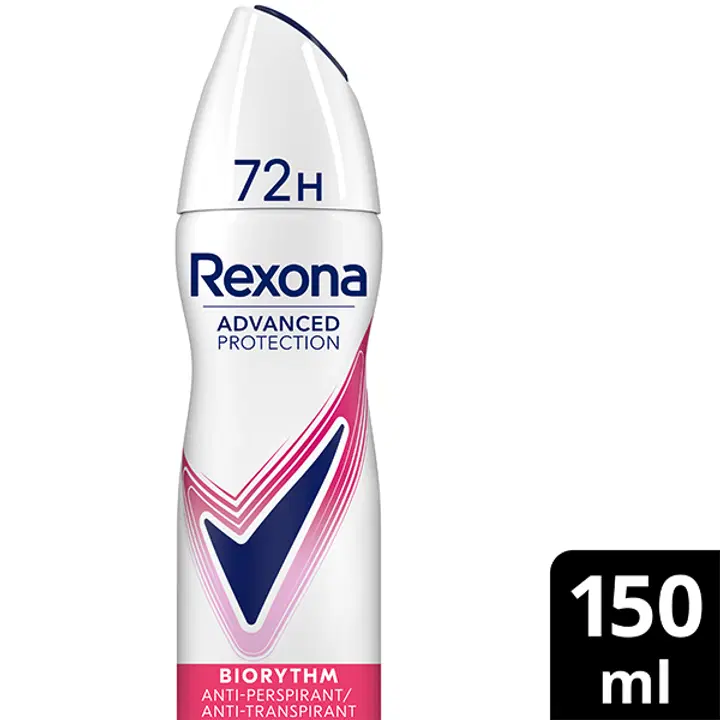 Rexona Advanced Protection Biorythm Antiperspirant Deodorant Spray Tehokas naisille 150 ml