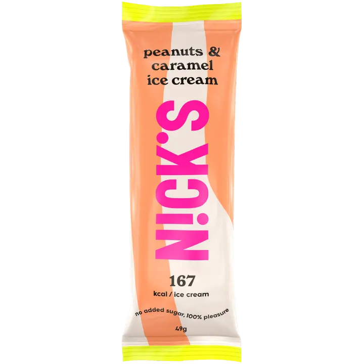 Nick's Peanuts & Caramel jäätelöpatukka 49 g