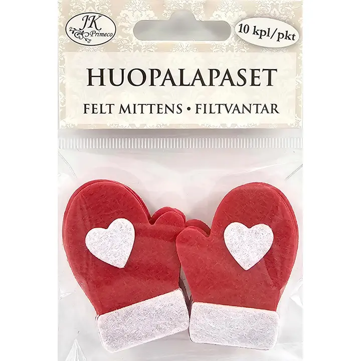 J.K. Primeco huopalapaset punavalkoinen 10kpl