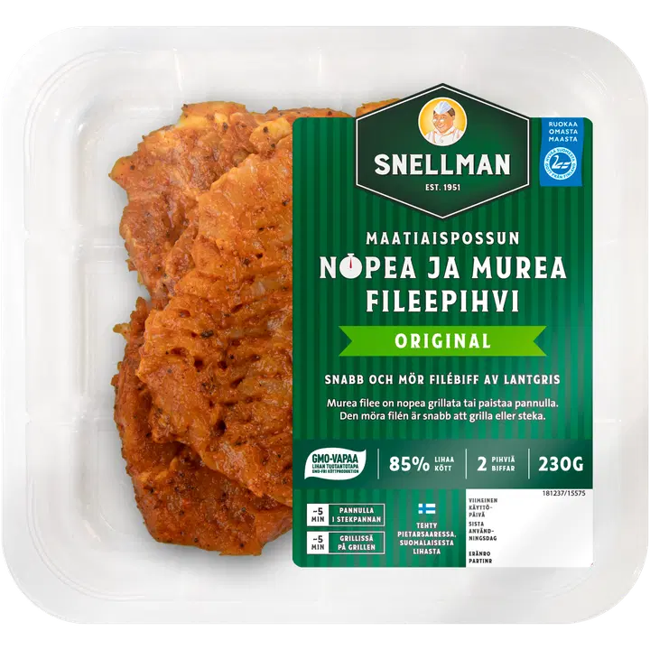 Snellman Maatiaispossun nopea ja murea fileepihvi original 2 kpl 230 g