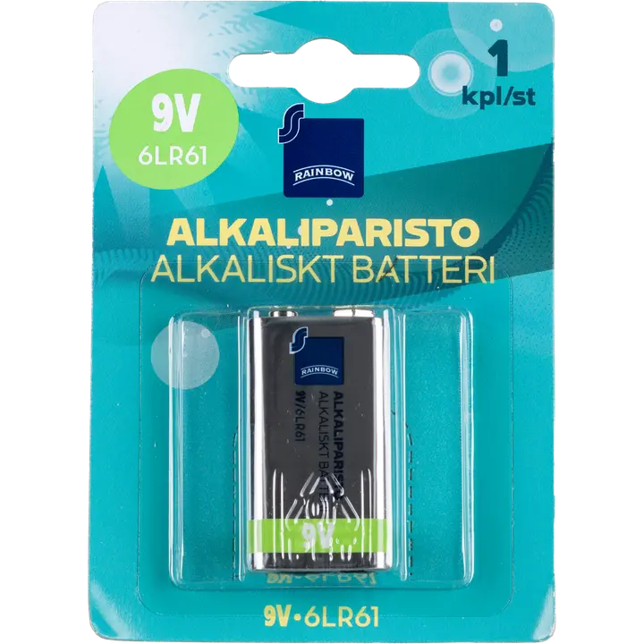 Rainbow alkaliparisto 9V 6LR61
