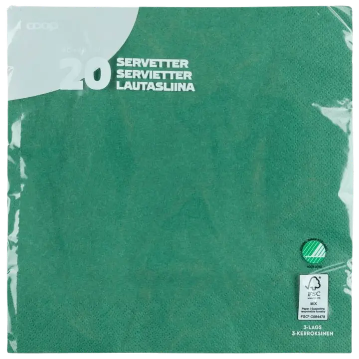 Coop lautasliina tummanvihreä 40x40 20kpl