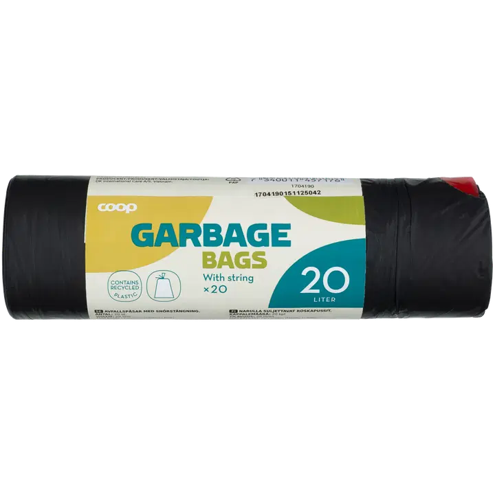 Coop roskapussi sulkijanauhalla 20 l 20 kpl
