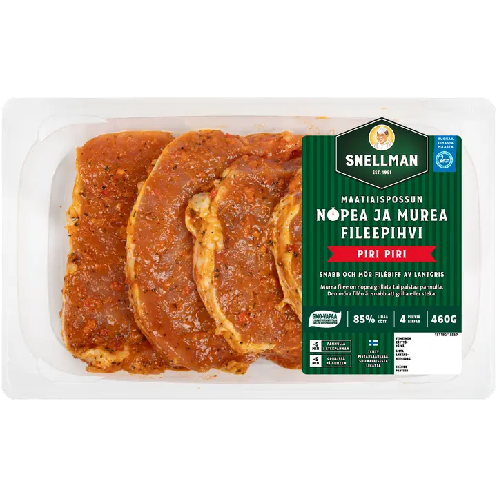 Snellman Maatiaispossun nopea ja murea fileepihvi piri piri 4 kpl 460 g