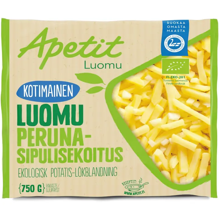 Apetit Kotimainen Luomu peruna-sipulisekoitus pakaste 750g