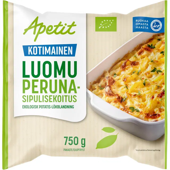 Apetit Kotimainen Luomu peruna-sipulisekoitus pakaste 750g