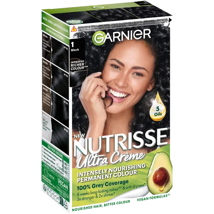 Garnier Nutrisse Ultra Creme 1.0 Black Musta kestoväri 1kpl