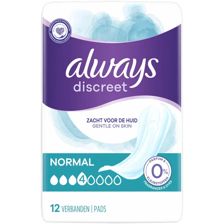 Always Discreet Normal 12kpl inkontinenssiside hajusteeton