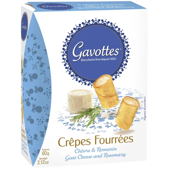 Gavottes Savoury Mini Crêpes suolakeksi vuohenjuusto&rosmariini 60g