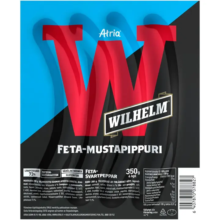 Atria Wilhelm Feta-mustapippuri 350g