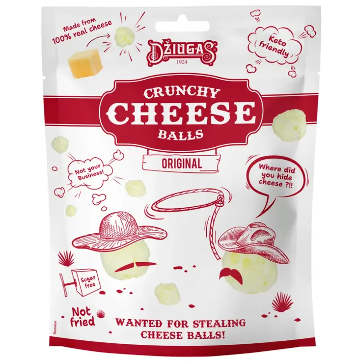 Džiugas kuivatatud krõmpsuvad juustupallid 40g