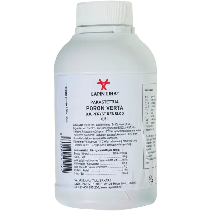 Lapin Liha Pakastettua poron verta 0,5 l