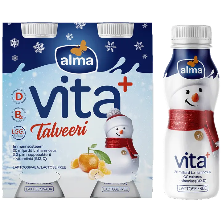 Alma Vita+ jogurtijook mandariini, laktoosivaba, 4 x 100 g