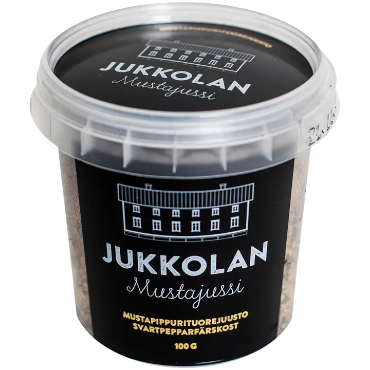 Jukkolan Mustajussi-mustapippurituorejuusto 100 g