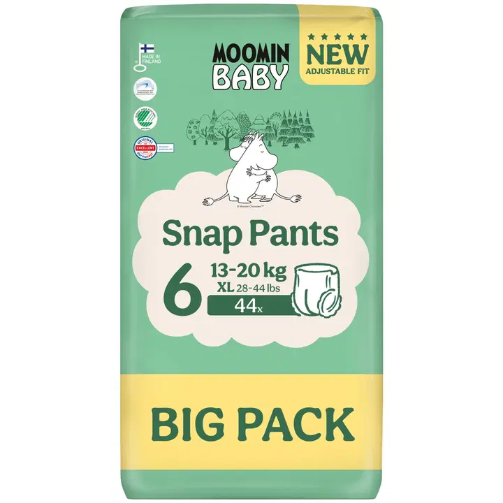 Moomin Baby Snap Pants püksmähkmed S6, 13-20 kg, 44 tk
