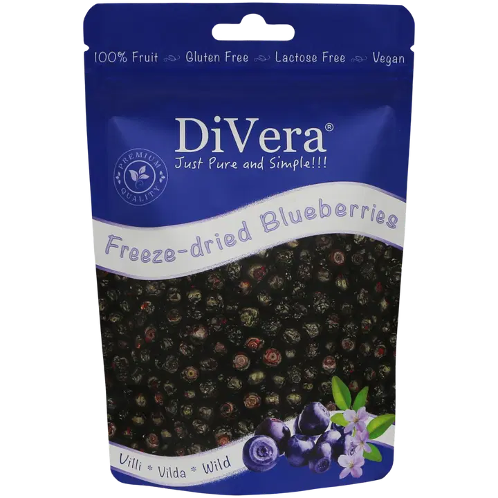 DiVera Just Pure and Simple!!! Pakastekuivattuja mustikoita 30g