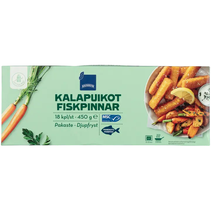 Rainbow 450g/18kpl kalapuikot MSC pakaste