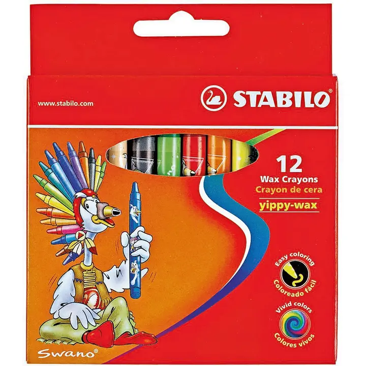 Stabilo vahaliitu Yippy-wax 12 väriä