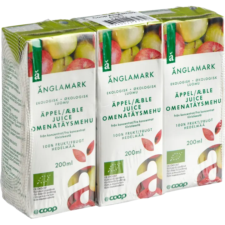 Änglamark omenatäysmehu luomu 3x200 ml
