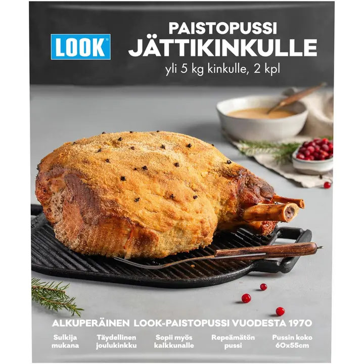 LOOK® paistopussi jättikinkulle 55cmx60cm 2kpl