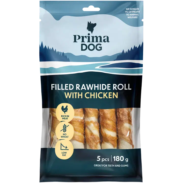 Prima Dog närimisrull kanalihaga 13cm, 5tk 180g
