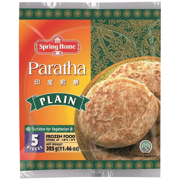 Spring Home Paratha Plain 325g (5x65g) parathaleipä vehnä raaka pakaste
