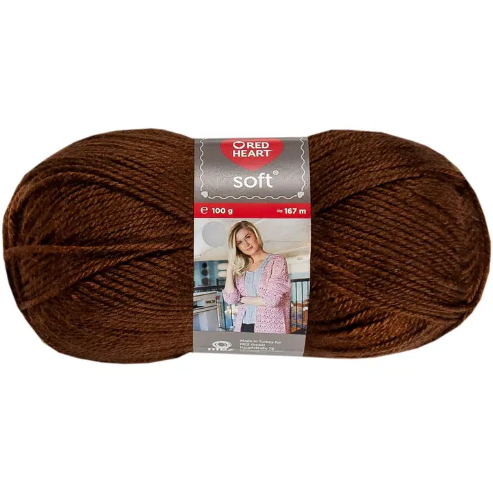 Prym Red Heart stickning garn Soft 100g brun