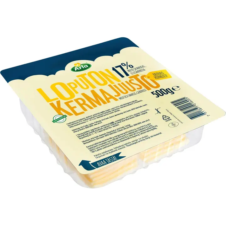 Arla Tolkuttomat Juustot Loputon 500g 17% viipale kermajuusto