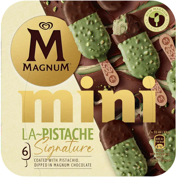 Magnum La Pistache Mini Jäätelö Monipakkaus 330ml/258g 6kpl