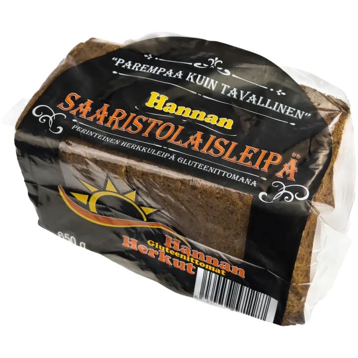 Hannan Gluteenittomat Herkut Saaristolaisleipä 650g, gluteeniton