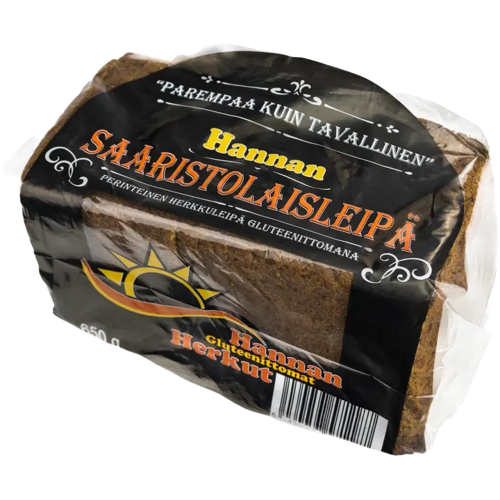 Hannan Gluteenittomat Herkut Saaristolaisleipä 650g, gluteeniton