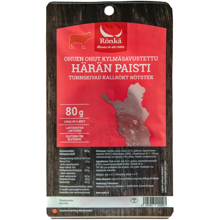 Rönkä Kylmäsavustettu härän paisti 80g siivu