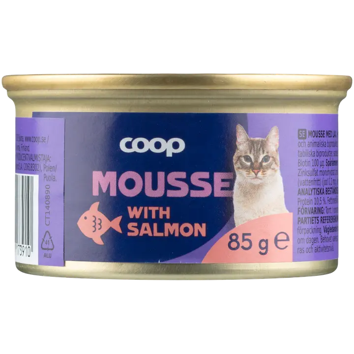 Coop lohta sisältävä mousse täysikasvuisille kissoille 85 g