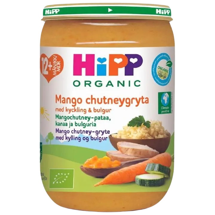 HiPP Mangochutney-pataa, kanaa ja bulguria 12kk 220g