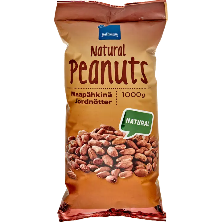 Rainbow 1kg Natural Peanuts maapähkinä