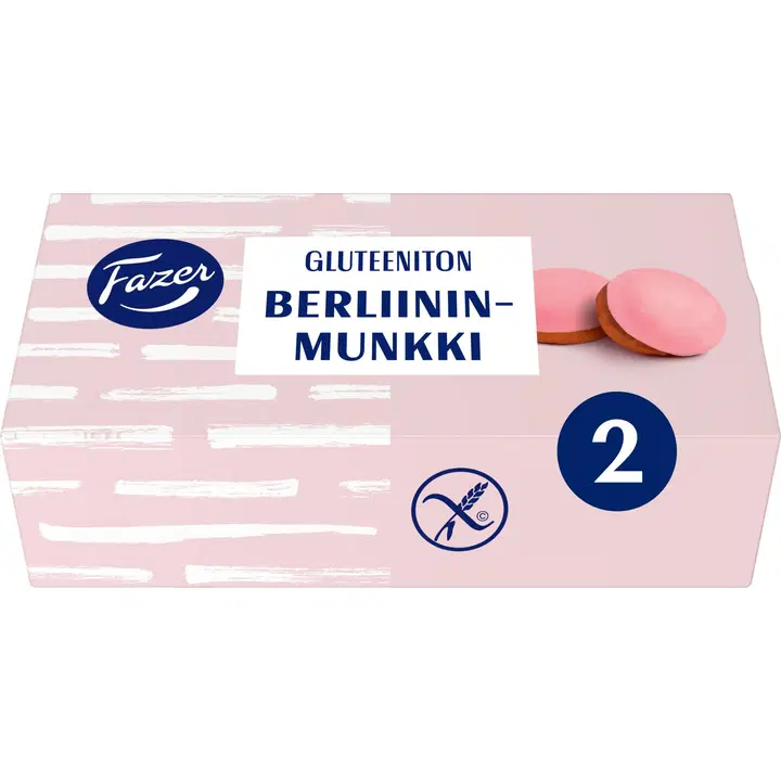 Fazer Gluteeniton Berliininmunkki 2kpl 240g, kypsä pakaste