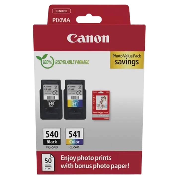 Canon moniväri mustepatruuna PG-540/CL-541 + valokuvapaperi