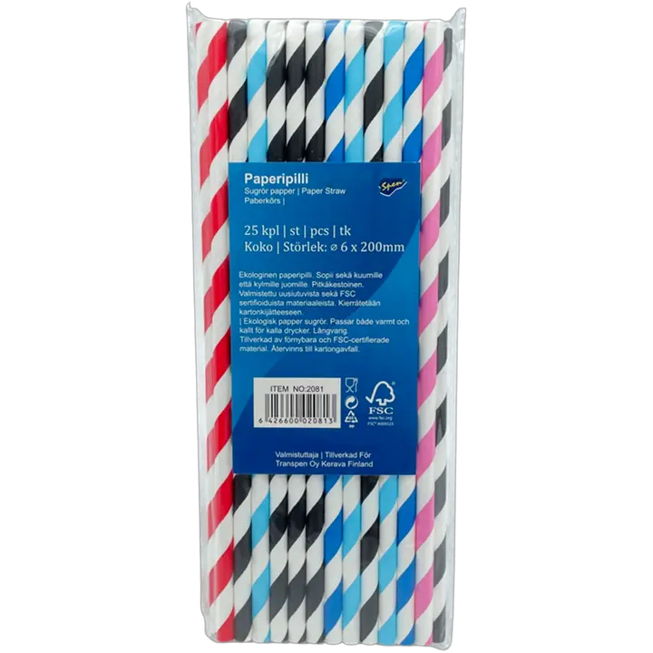 Spen paperi pilli 25 kpl 6x200 mm