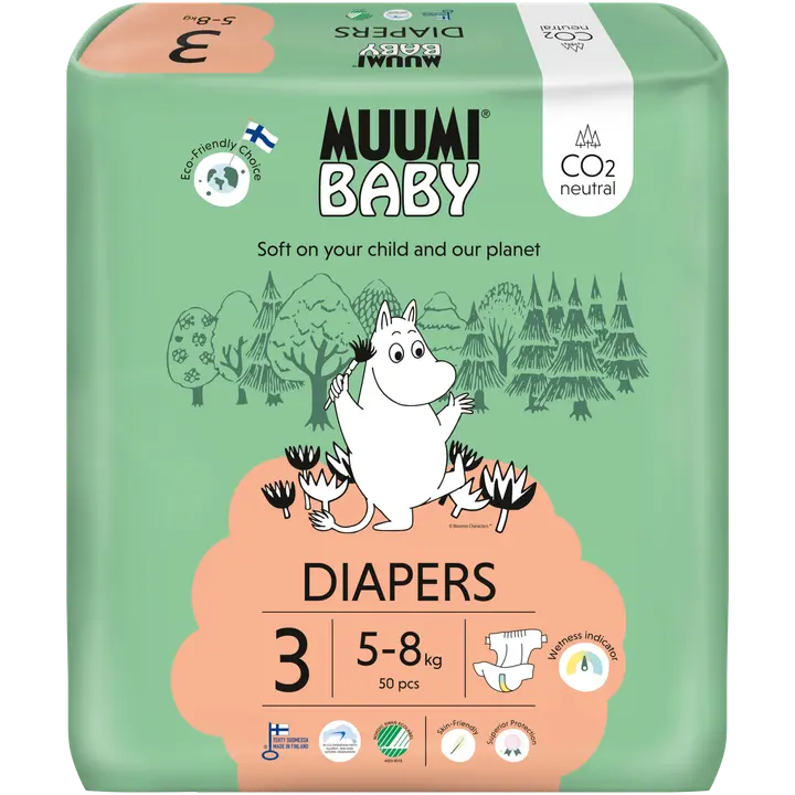 Muumi Baby teipmähkmed Diapers 3, 5-8 kg, 50 tk