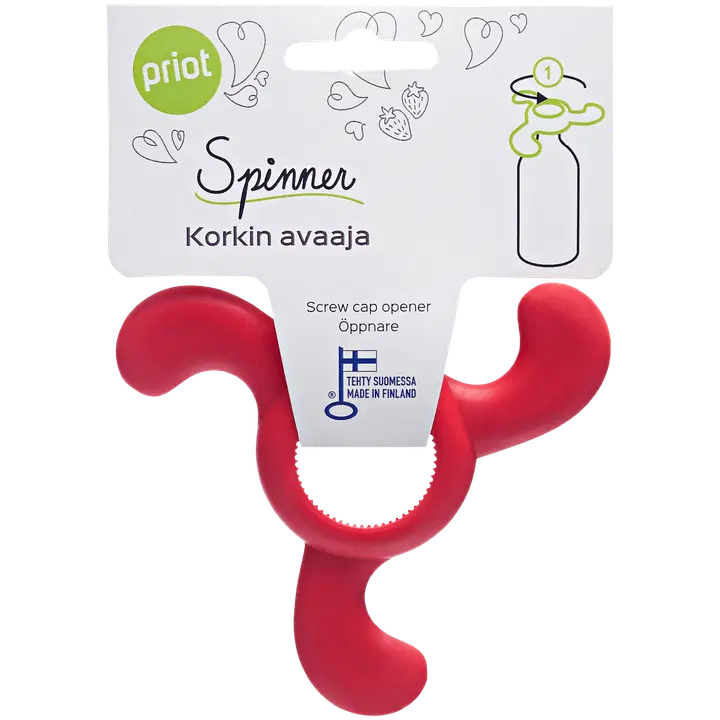 Priot kierrekorkinavaaja Spinner punainen