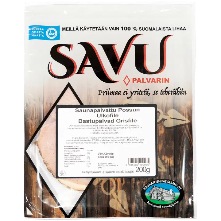 Kauhajoen Palvaamon Savu Palvarin Saunapalvattu Possun ulkofile 200g